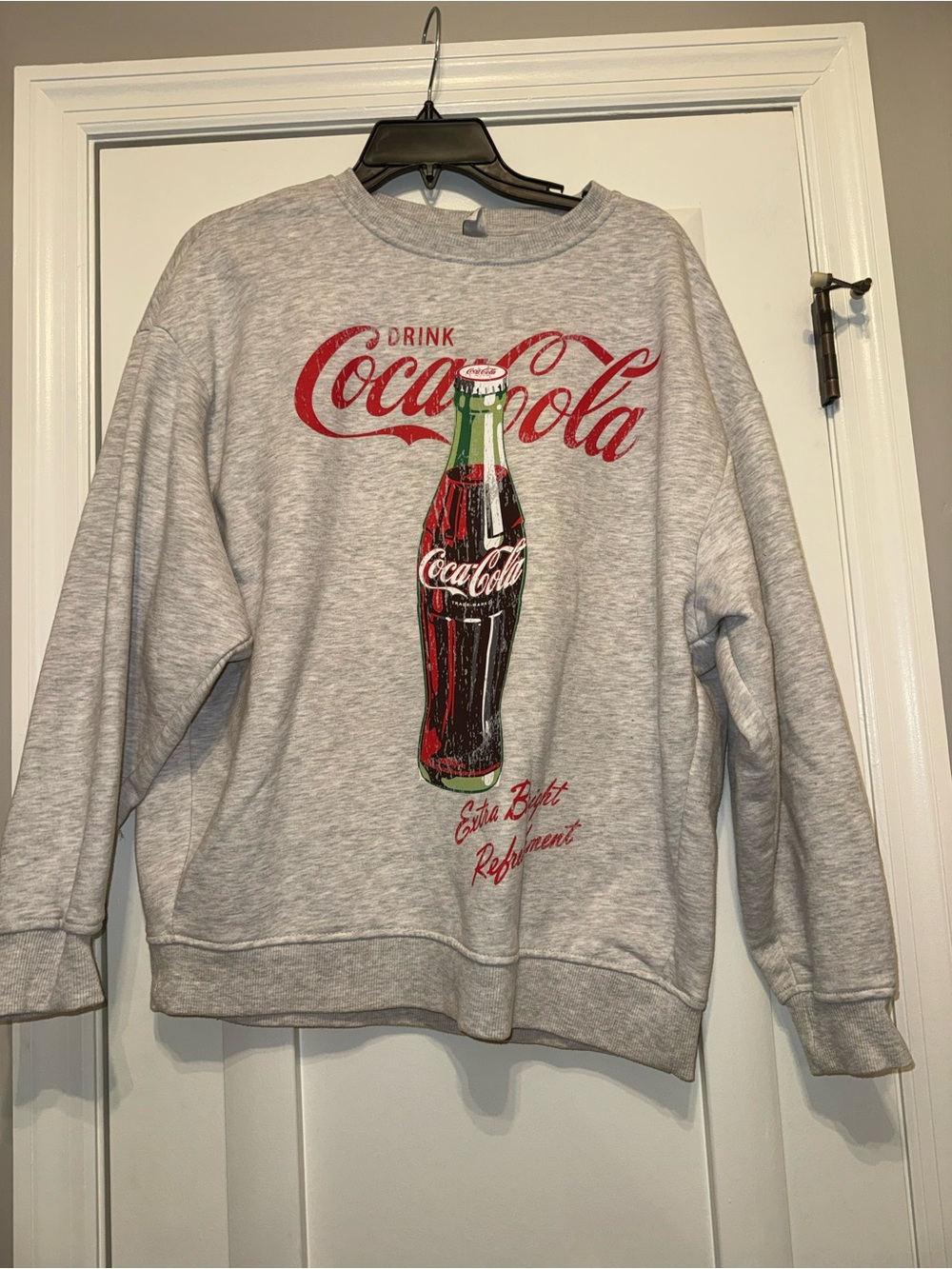 Coca Cola Gray Graphic Crewneck Sweatshirt